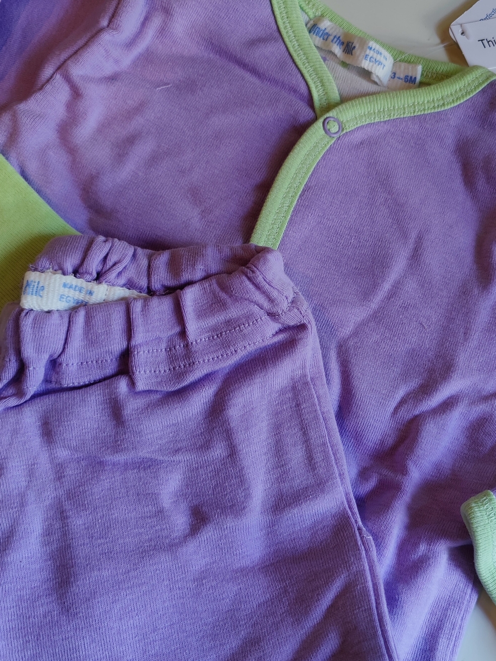 NWT Lavender Baby Two-Piece Set with Lime Trim 3-6 Months